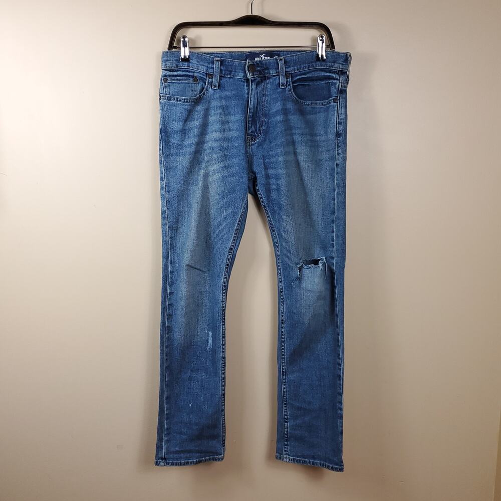 Hollister Epic Flex Distressed Slim Straight Jeans Size 30x30